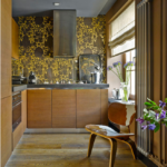 Washable wallpaper for brown kitchen