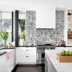 An example of accent wall design in the kitchen space