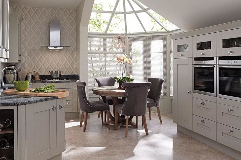 Transparent roof over the dining table in a private house