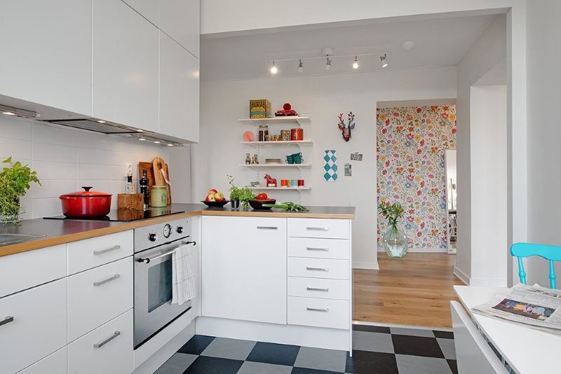 Intérieur de cuisine privée de style scandinave