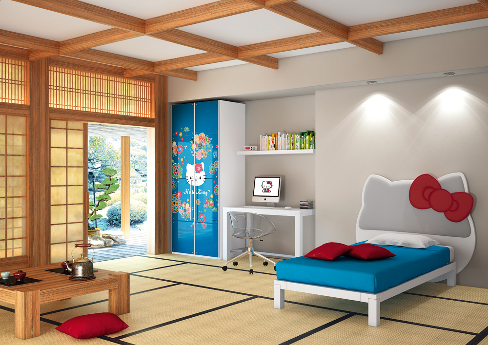 Conception de chambre d'enfants de style japonais