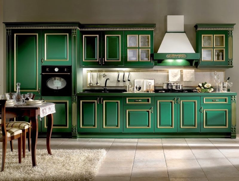 Set de cuisine en vert