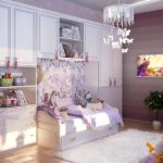 Chambre d'enfant aux couleurs lilas