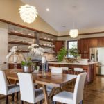 White chairs at the wooden table