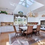 Kitchen interior with a window in the ceiling