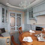 Wooden table in a classic kitchen