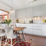 Corner layout in a spacious kitchen