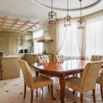 Modern kitchen with dining area