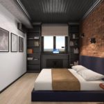 Brick wall in bedroom design