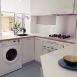 Washing machine in a small kitchen