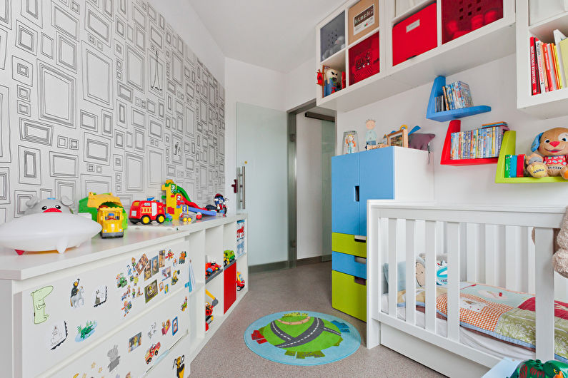 Intérieur de chambre d'enfants d'angle biseauté