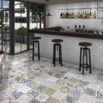 Ceramic floor near the bar