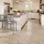 Kitchen interior with island in a country house