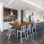 Multi-level ceiling in the kitchen of a private house