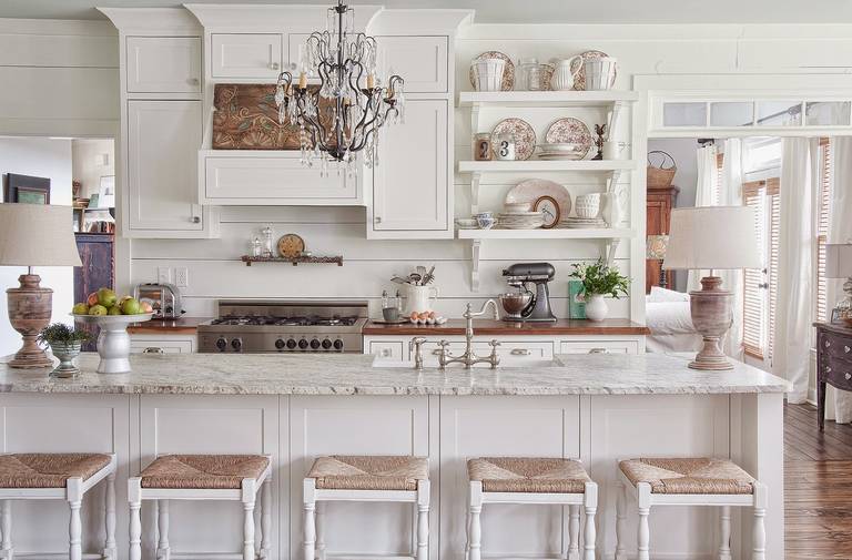 White kitchen in classic style