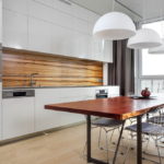 Kitchen table with wooden worktop