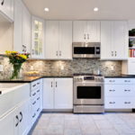 Ceramic floor in the interior of the kitchen