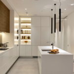 Kitchen cabinets with integrated lighting