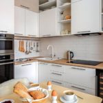 Small kitchen design in white