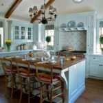 Massive kitchen island with wood worktop