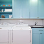 Washing machines in the interior of the kitchen