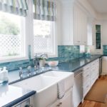 Roman curtains on the kitchen windows