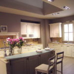 Kitchen island with a bar counter