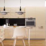 Modern kitchen with a coffee shade set