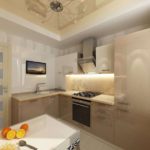 Kitchen design with glossy surfaces