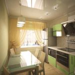 Piccola cucina con soffitto lucido