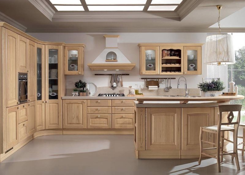 Light brown set in the coffee color kitchen