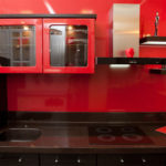 Cucina insolita brillante e straordinaria TOKYO - lucido rosso metallizzato e wenge-country