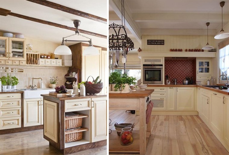 Examples of successful combinations in the interior of the kitchen coffee with milk