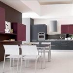 Design da cucina con un soffitto bianco di forma complessa