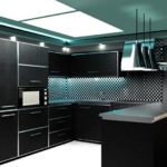 Interno cucina minimalista nero e grigio