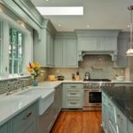 Kitchen island with stone worktop