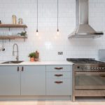 Line kitchen with hanging hood