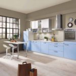 Blue and gray kitchen in a country house