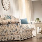 Floral pattern on the cover of the kitchen sofa