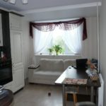 Veil curtains in the kitchen interior