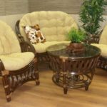 Comfortable upholstered furniture on a wooden frame