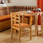 Wooden chairs with soft seats