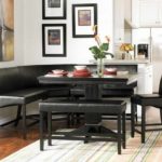 Black furniture in the interior of the kitchen