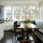 The interior of a large kitchen in a country house