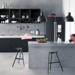 Cucina design muro di cemento