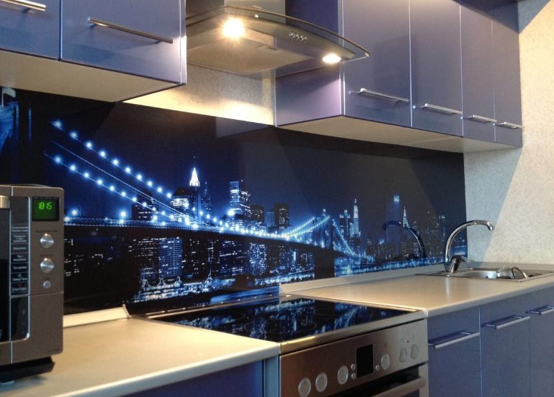 Modern kitchen with acrylic apron