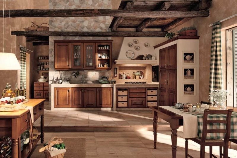 Cucina design in un appartamento in stile chalet