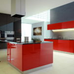 Red Kitchen Island