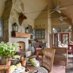 Fans on the ceiling of the summer kitchen