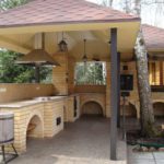 Summer kitchen with paving floors